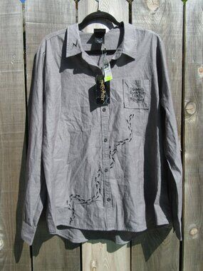 Brand New Box Lunch Harry Potter I Solemnly Swear Button Up Men's Shirt Size XXL
